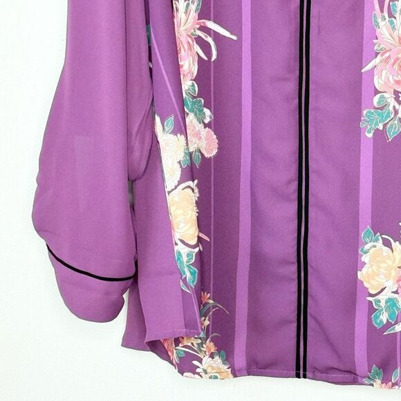 Modcloth Long Sleeve Floral Print Polyester Blouse - NWOT - Women’s US 2X - Picture 3 of 9